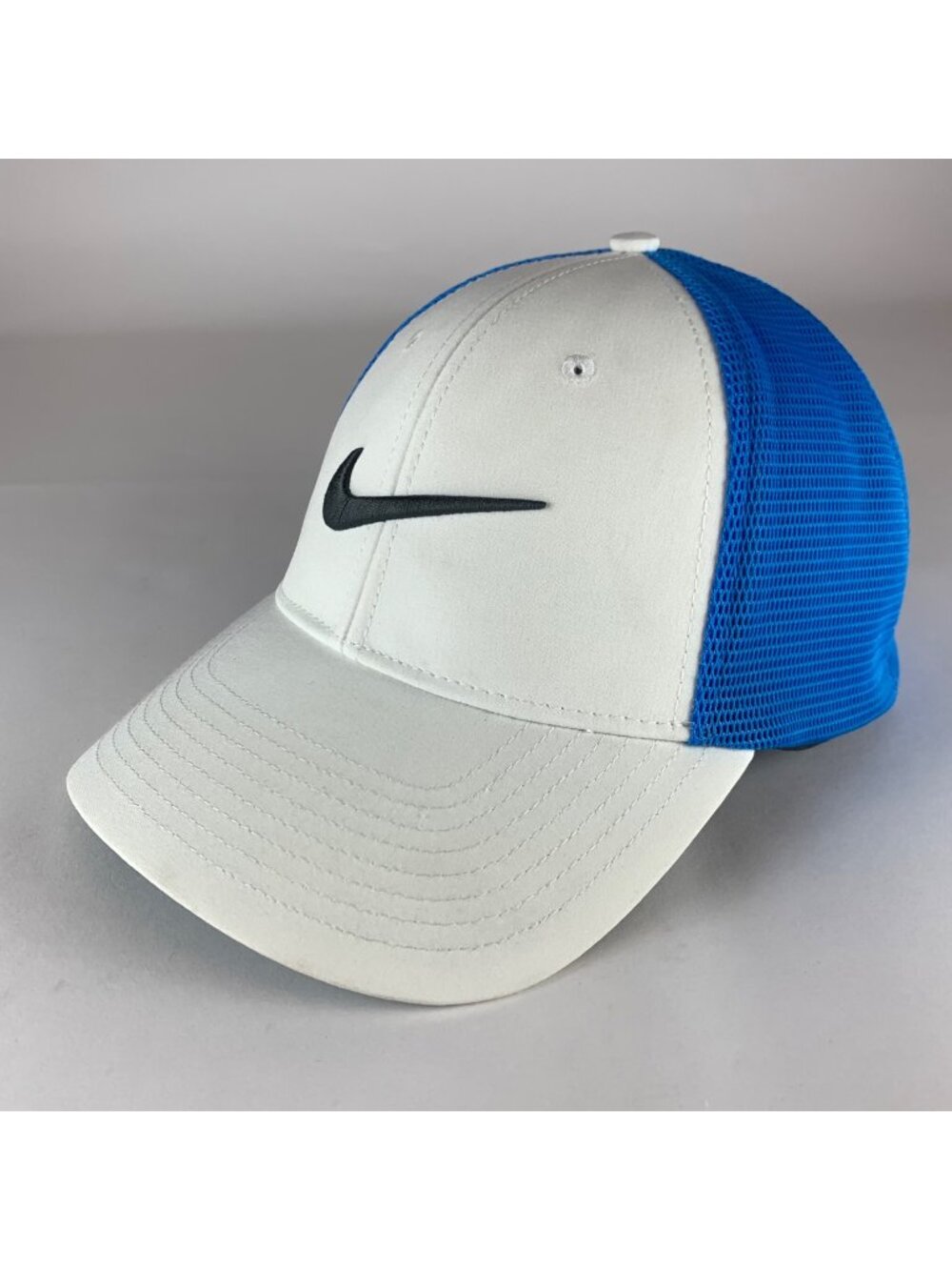 Nike Golf White Blue Stretch Fitted Hat 727031-406 Mens L/XL